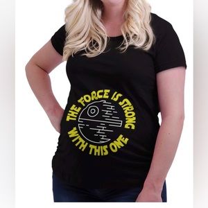 Force is Strong Funny Pregnancy T Shirt 🤰🏽